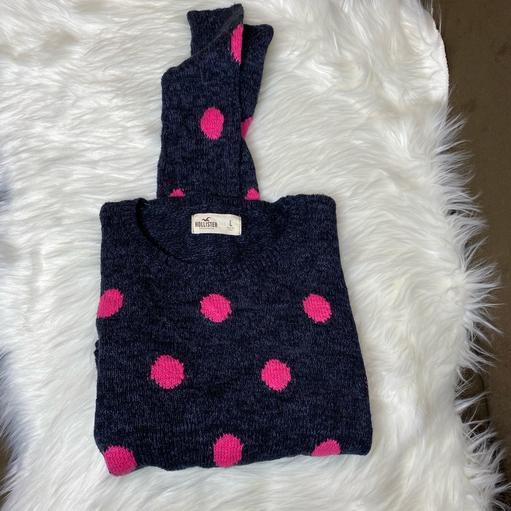 Pink Polka Dot Hollister crop top
